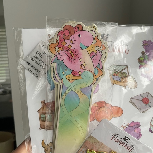 Flamecraft boardgame kickstarter edition bookmarks and pin - Picture 3 of 4